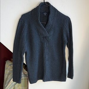 Nautica Dark‎ Gray Cable Knit FishermanCore Sweater XXL
